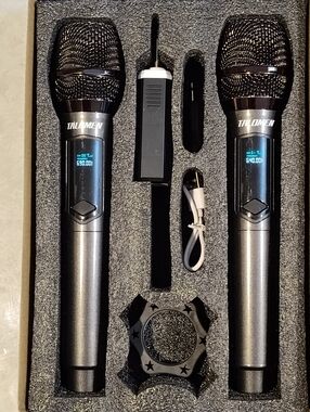 NIB Talomen K60 Wireless Microphone Set Cordless W/ Rechargeable Receiver